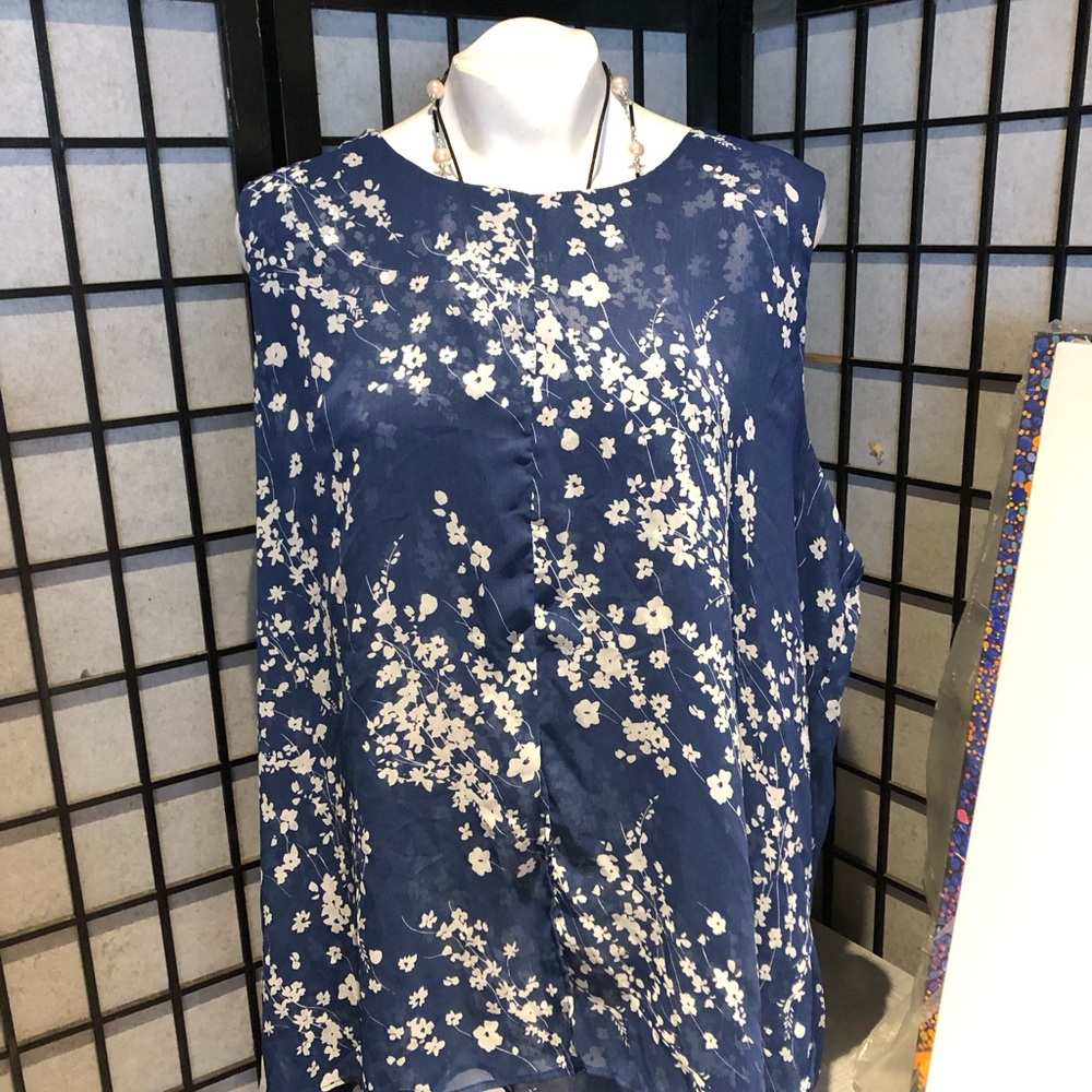 Floral Blue Women's Top